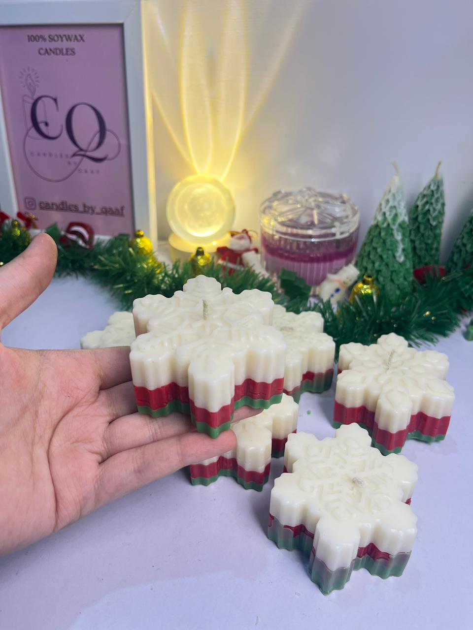 Frosted Crystal Snowflake Candle