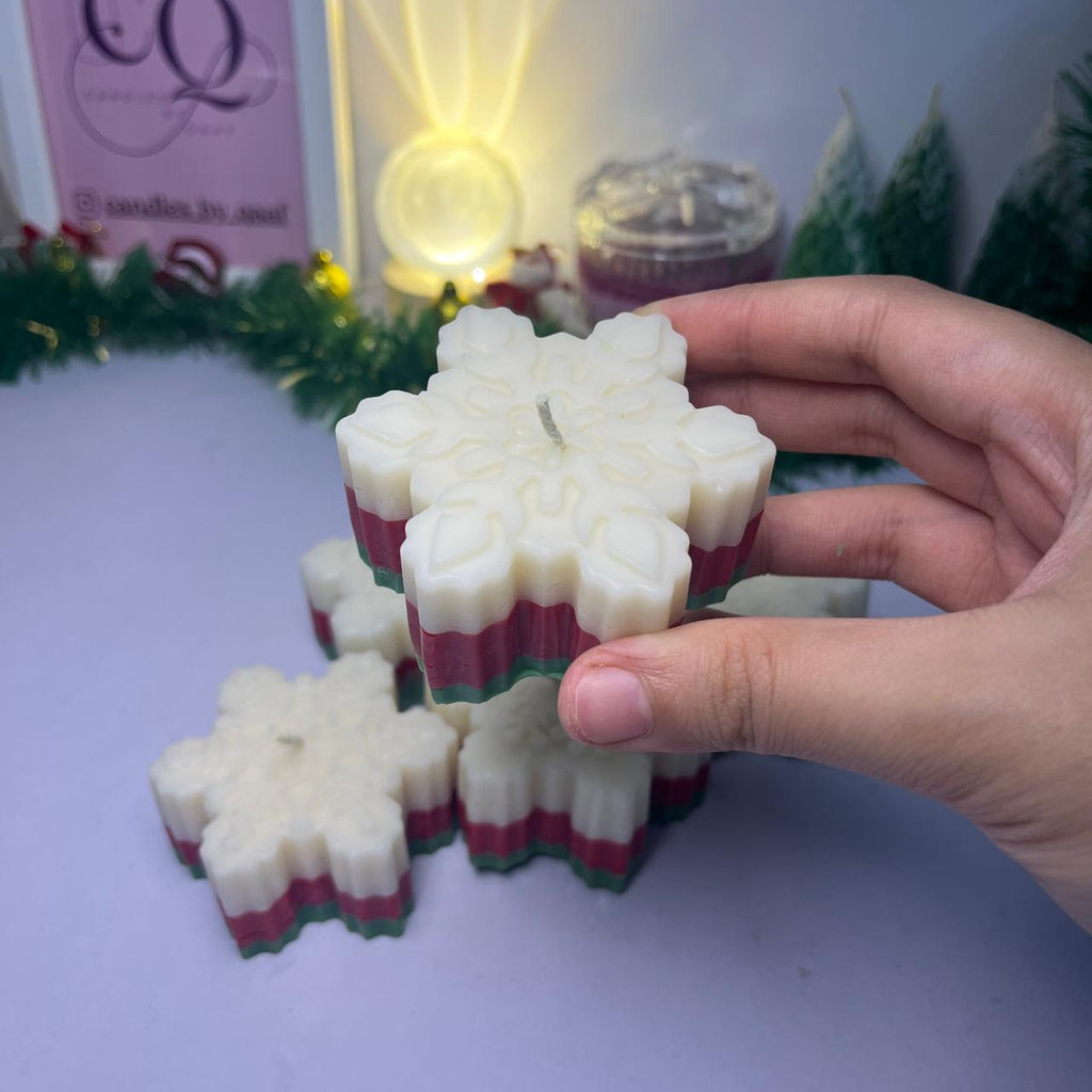 Frosted Crystal Snowflake Candle