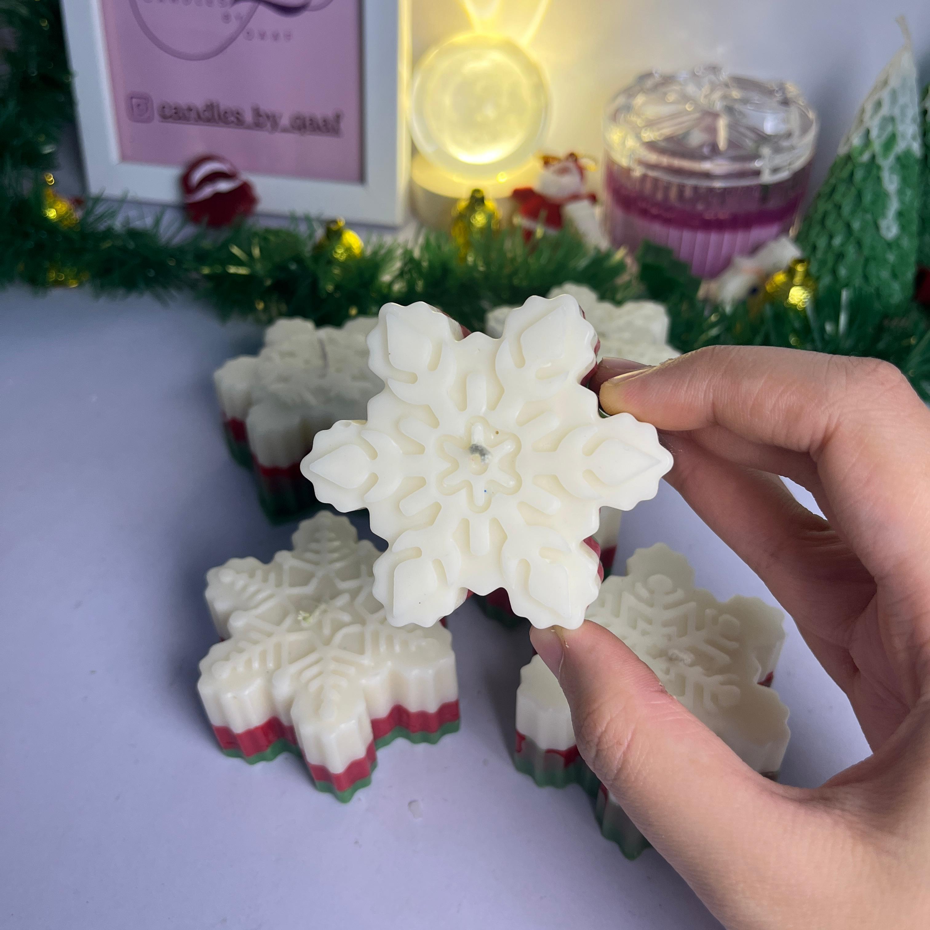 Frosted Crystal Snowflake Candle