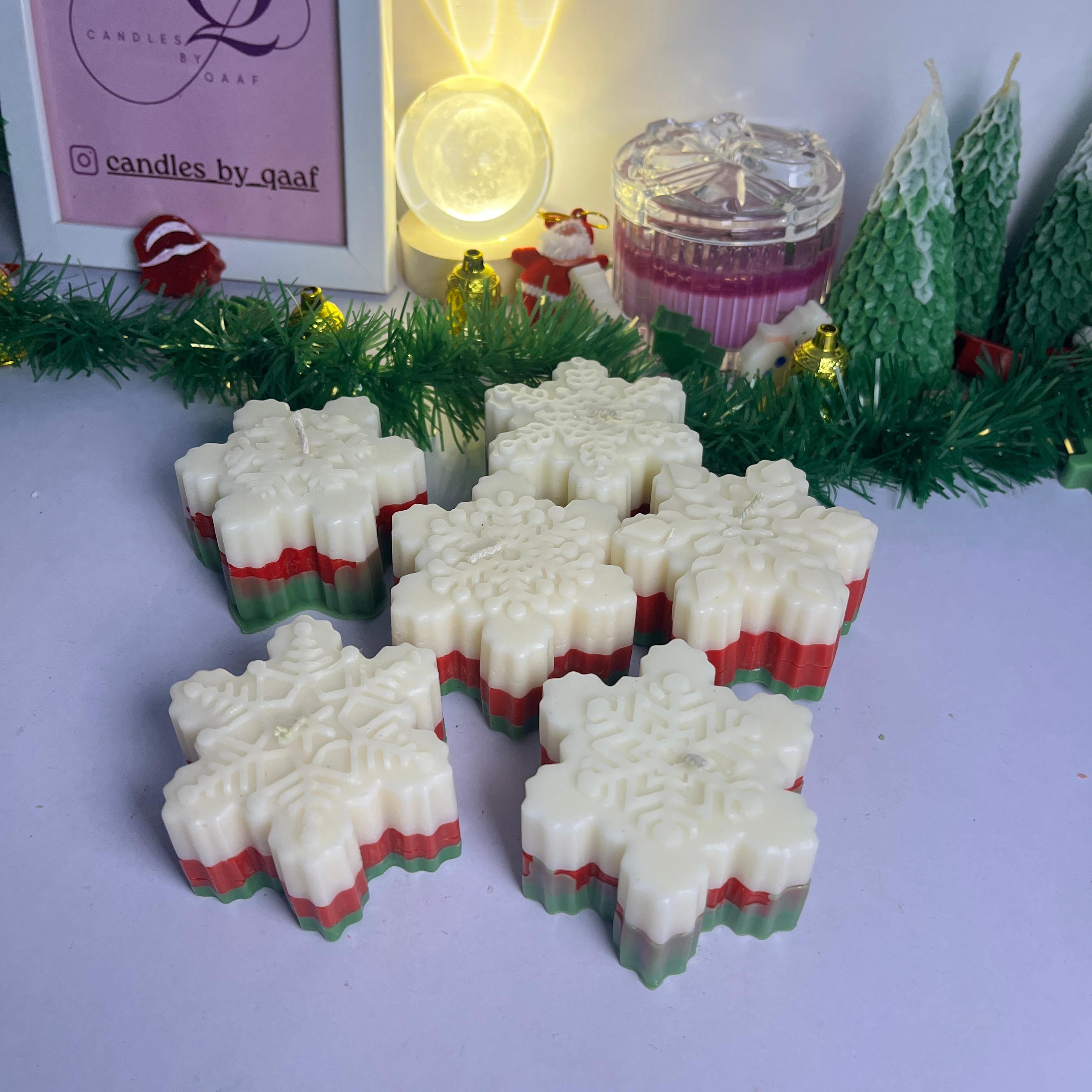 Frosted Crystal Snowflake Candle