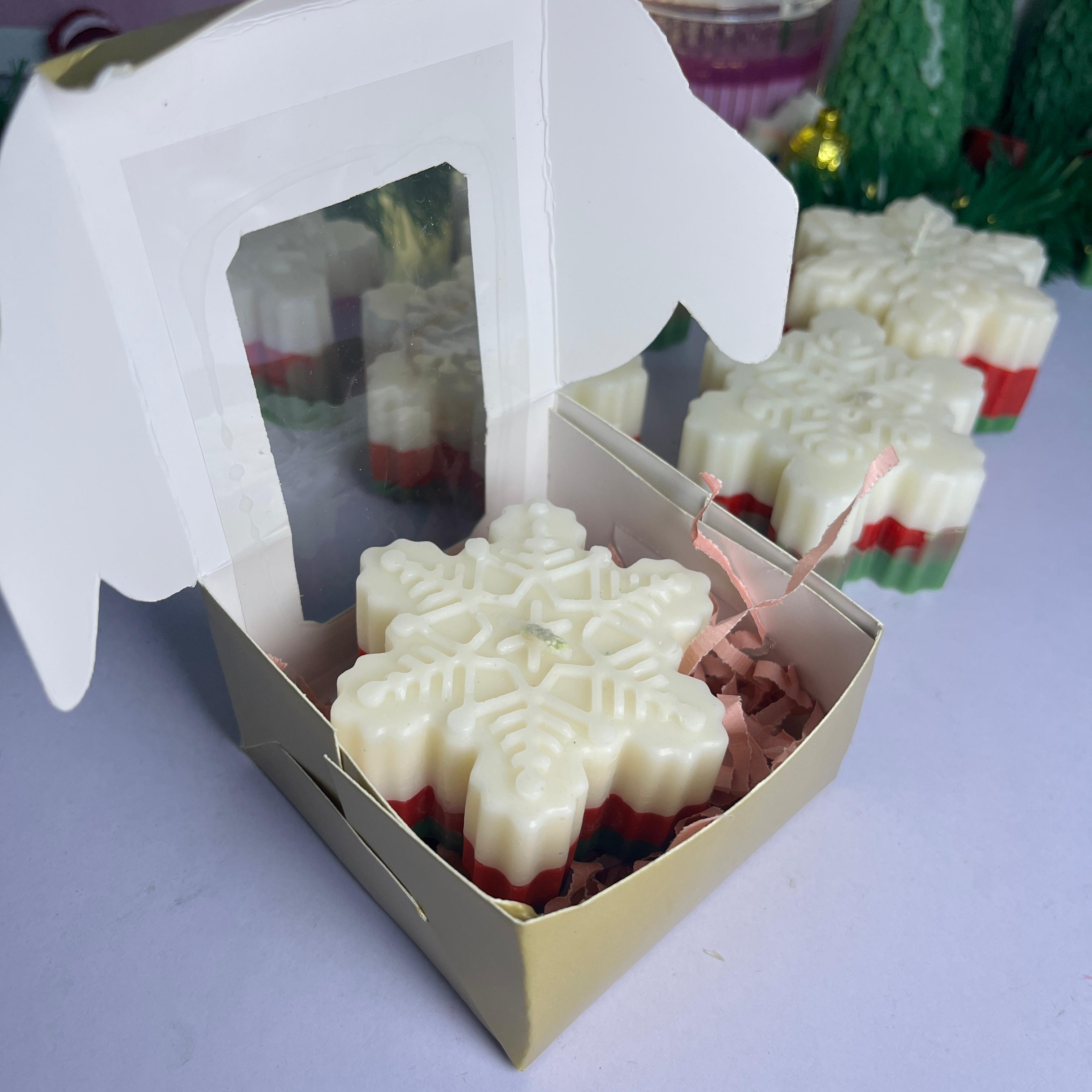 Frosted Crystal Snowflake Candle