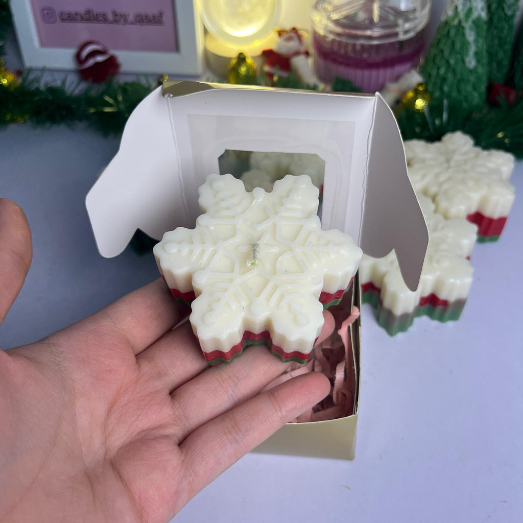 Frosted Crystal Snowflake Candle