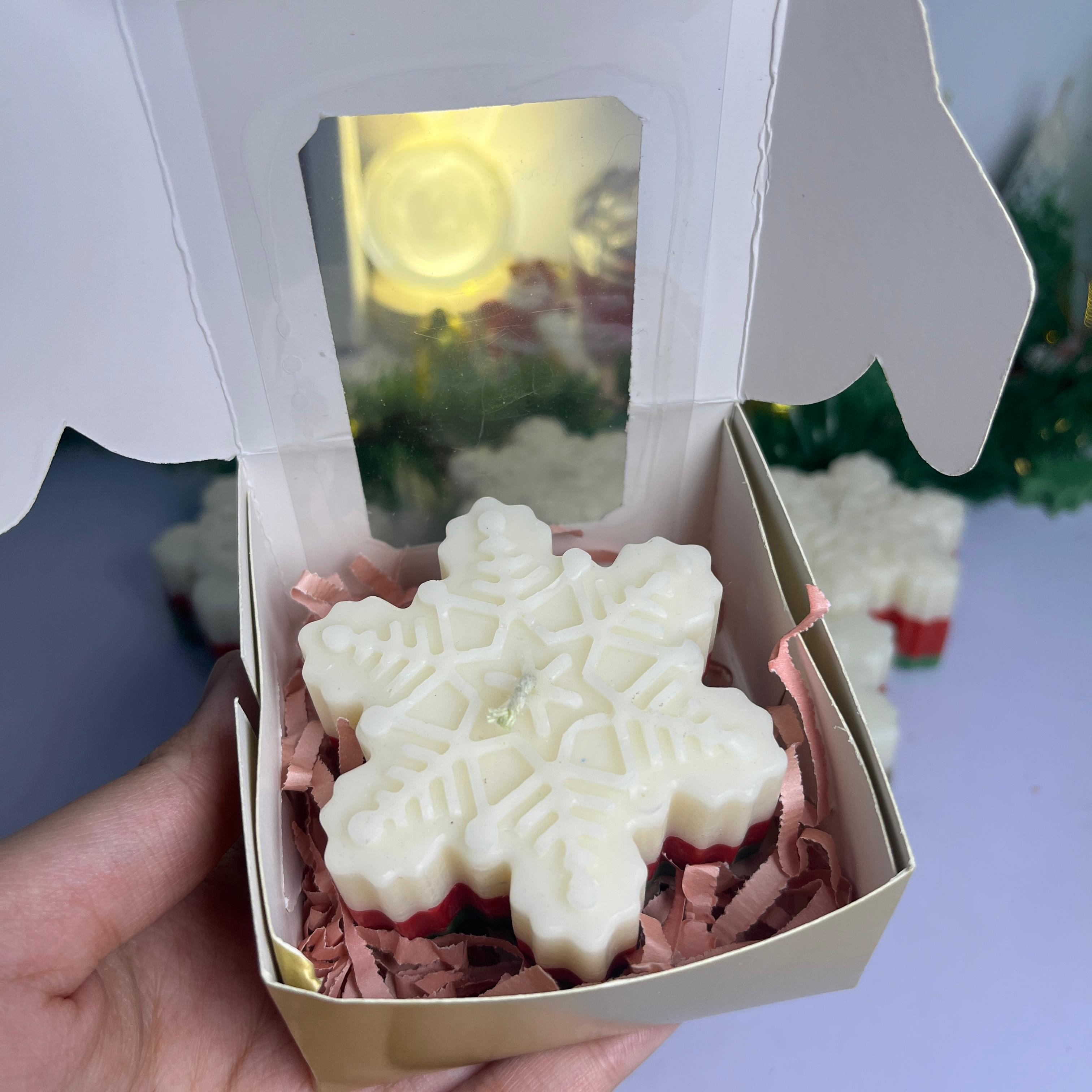 Frosted Crystal Snowflake Candle