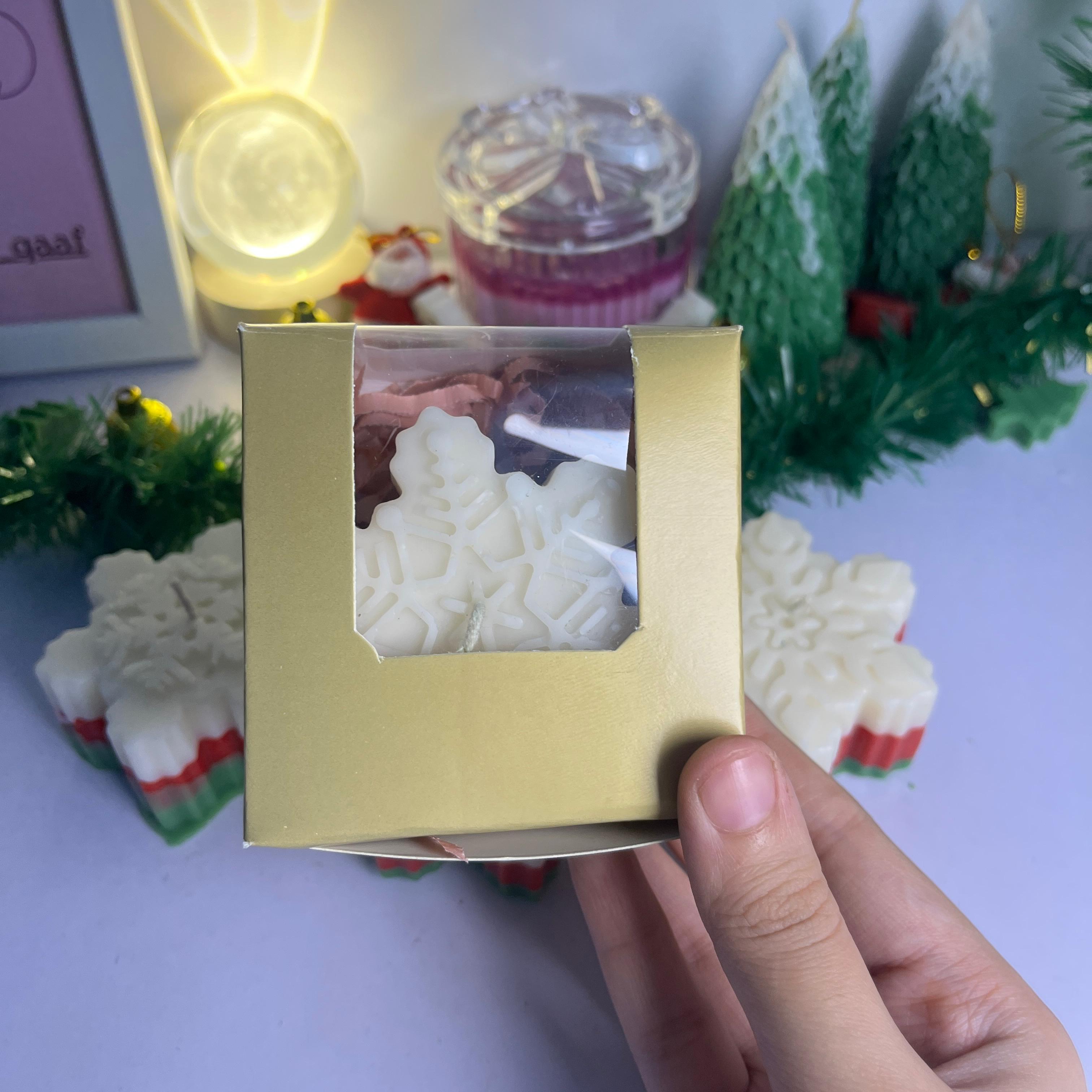 Frosted Crystal Snowflake Candle